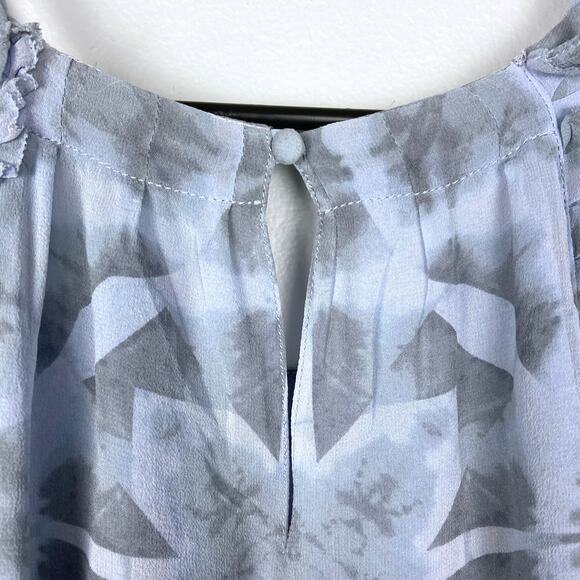 Banana Republic Silk Tank Blouse Flowy Halter Abstract Light Blue Size Medium - Picture 7 of 11